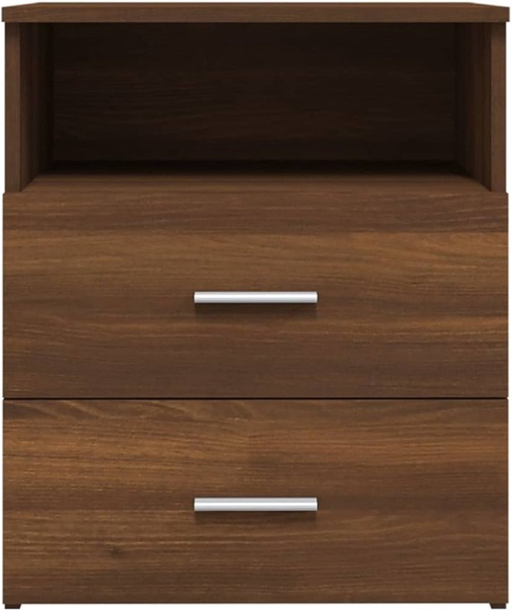 Vidaxl Nachtkastjes 2 St 50x32x60 Cmeikenkleurig - Bruin