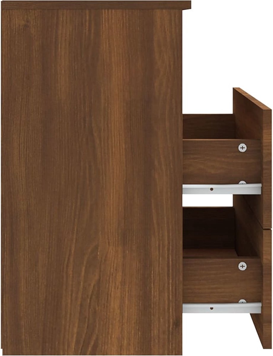 Vidaxl Nachtkastjes 2 St 50x32x60 Cmeikenkleurig - Bruin