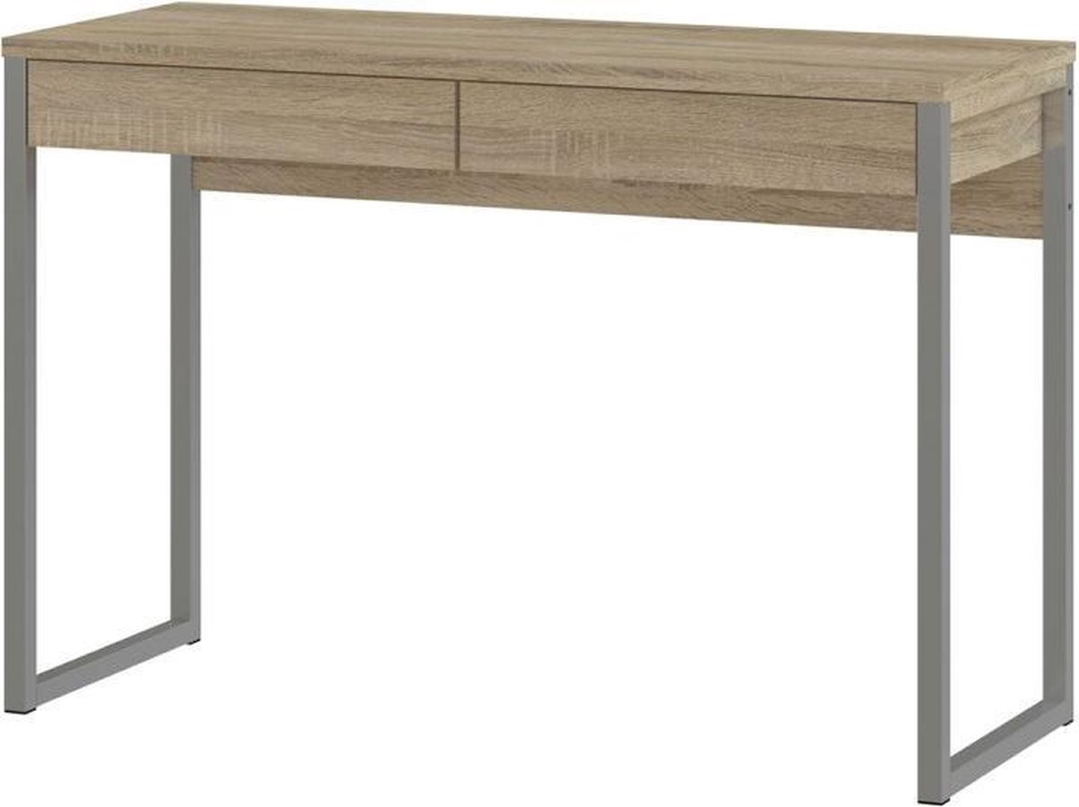 Fula Bureau 2 Lades Eiken Structuur Decor. - Geel