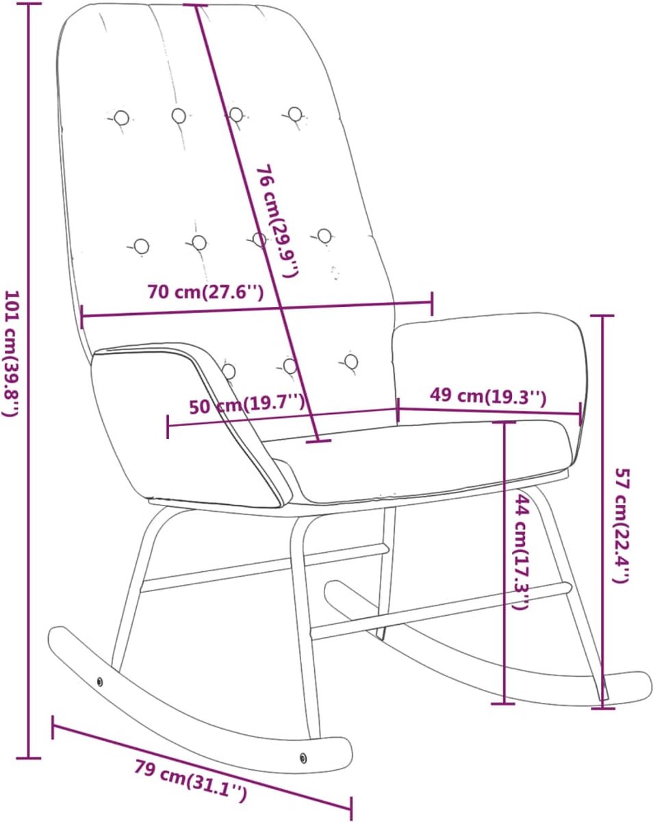 Vidaxl Schommelstoel Stof Donker - Grijs