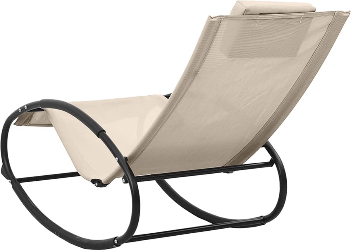 Vidaxl Ligbed Met Kussen Staal En Textileen Crèmekleurig