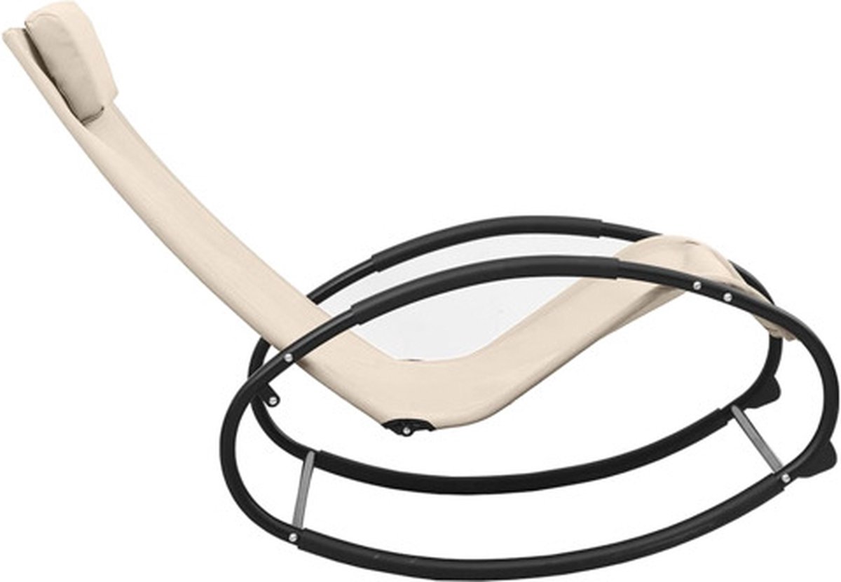 Vidaxl Ligbed Met Kussen Staal En Textileen Crèmekleurig