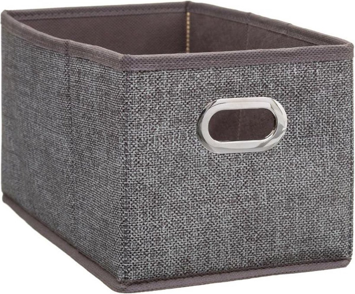 Set Van 2x Stuks Opbergmand/kastmand 7 Liter Linnen 31 X 15 X 15 Cm - Opbergmanden - Bruin