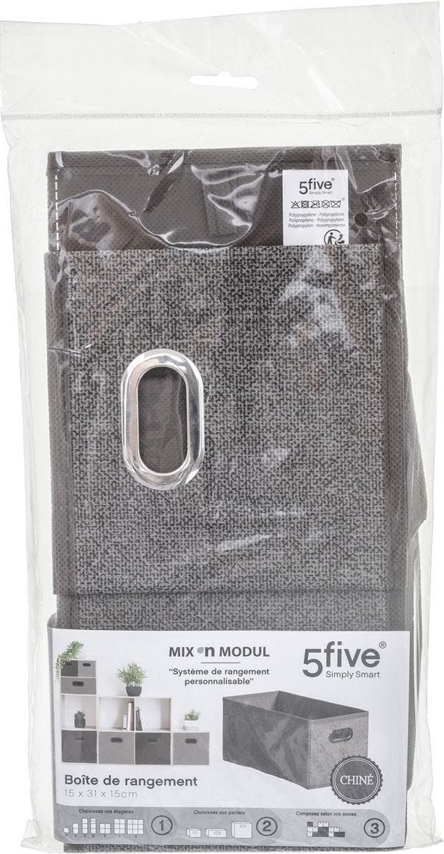 Set Van 2x Stuks Opbergmand/kastmand 7 Liter Linnen 31 X 15 X 15 Cm - Opbergmanden - Bruin