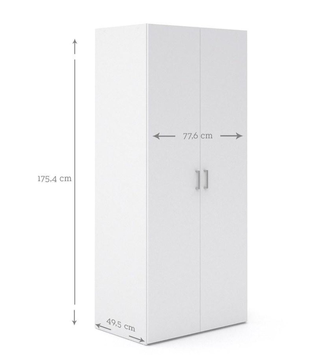 Spell Kledingkast B 2 Deuren Wit.