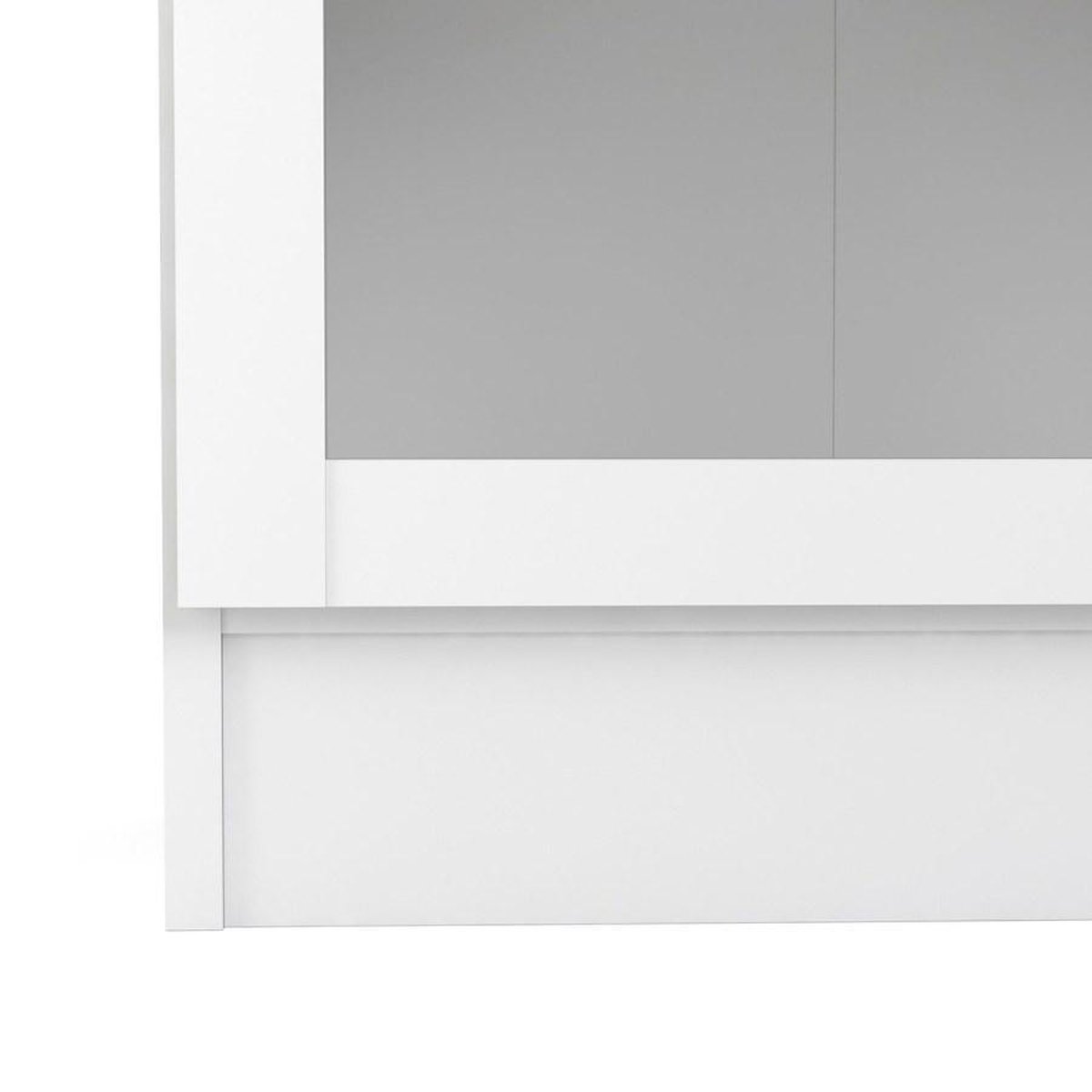 Base Wandkast 2 Glazen Deuren Wit.