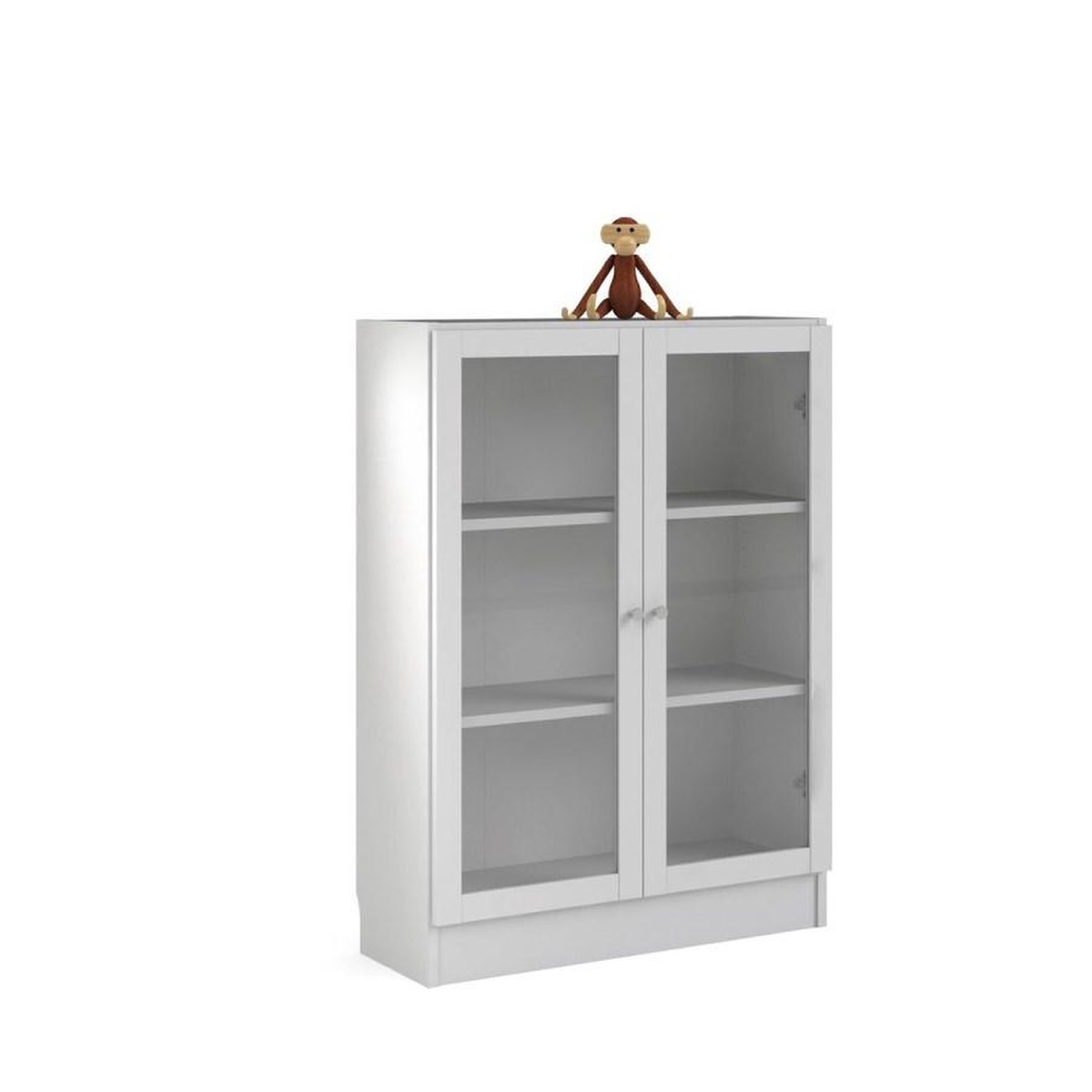Base Wandkast 2 Glazen Deuren Wit.