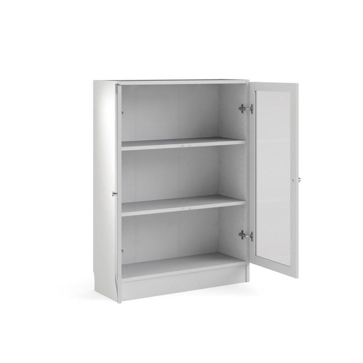 Base Wandkast 2 Glazen Deuren Wit.