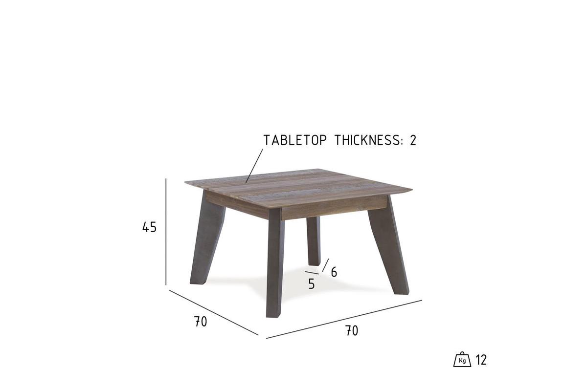 Marla Bijzettafel Acaciahout-grijs. - Bruin