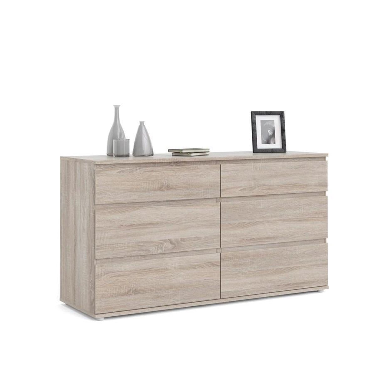 Nora Kommode 6 Lades Truffelkleurig. - Beige