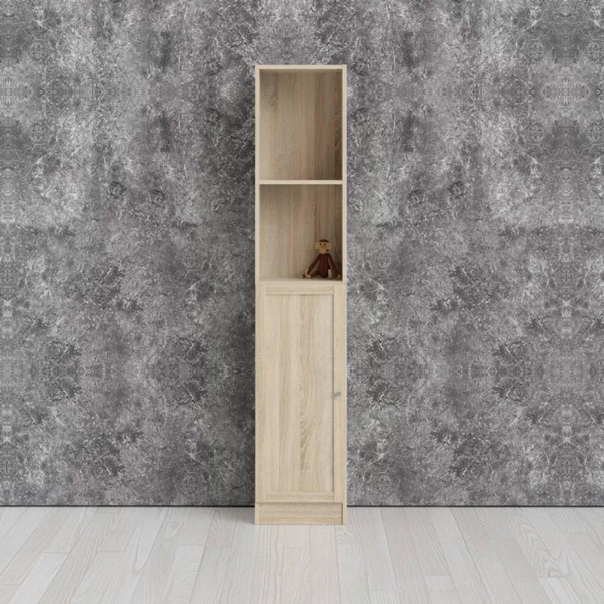 Base Wandkast 1 Plank En 1 Deur Eiken Structuur Decor . - Geel