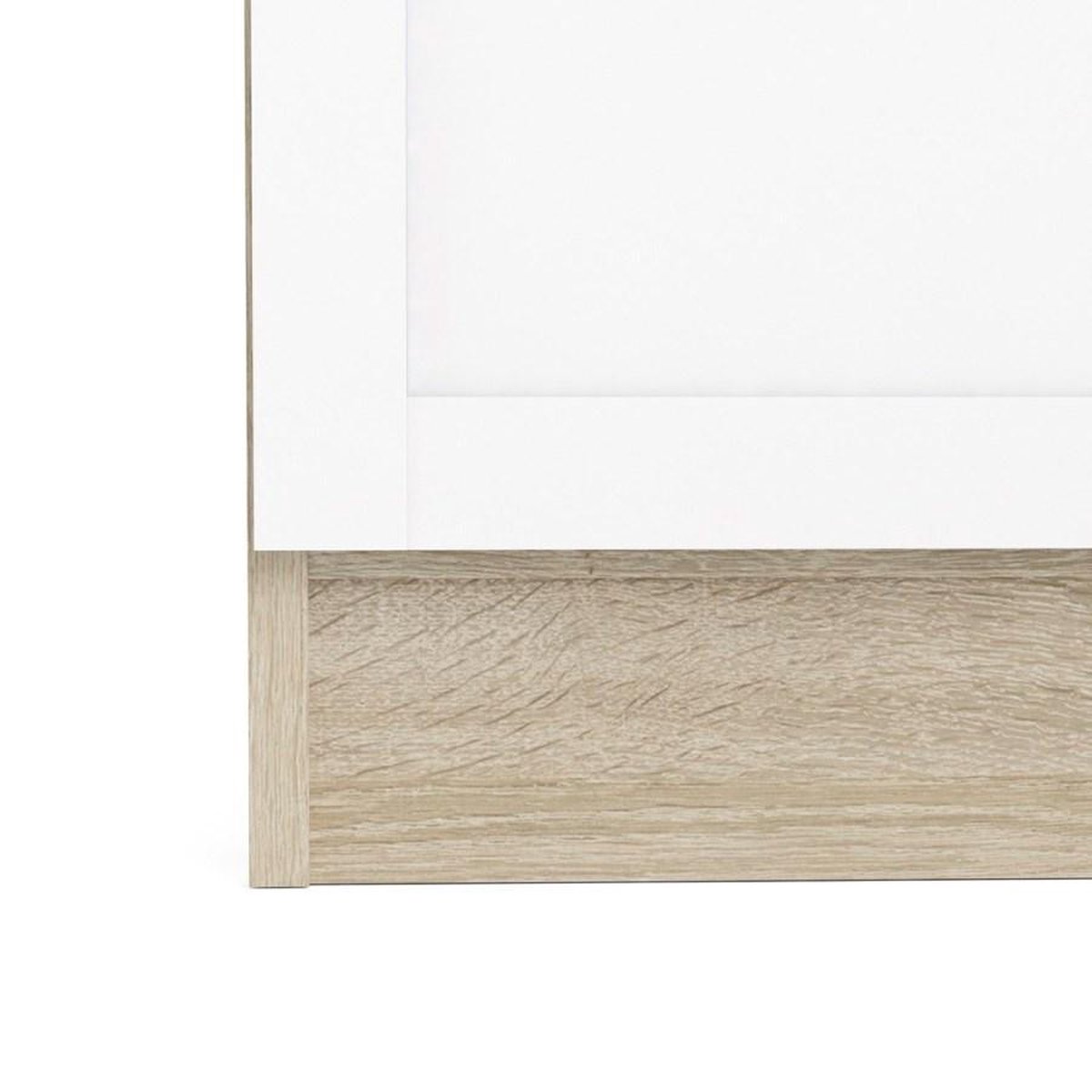 Base Wandkast 1 Plank En 2 Deuren Eiken Structuur Decor, Wit. - Geel