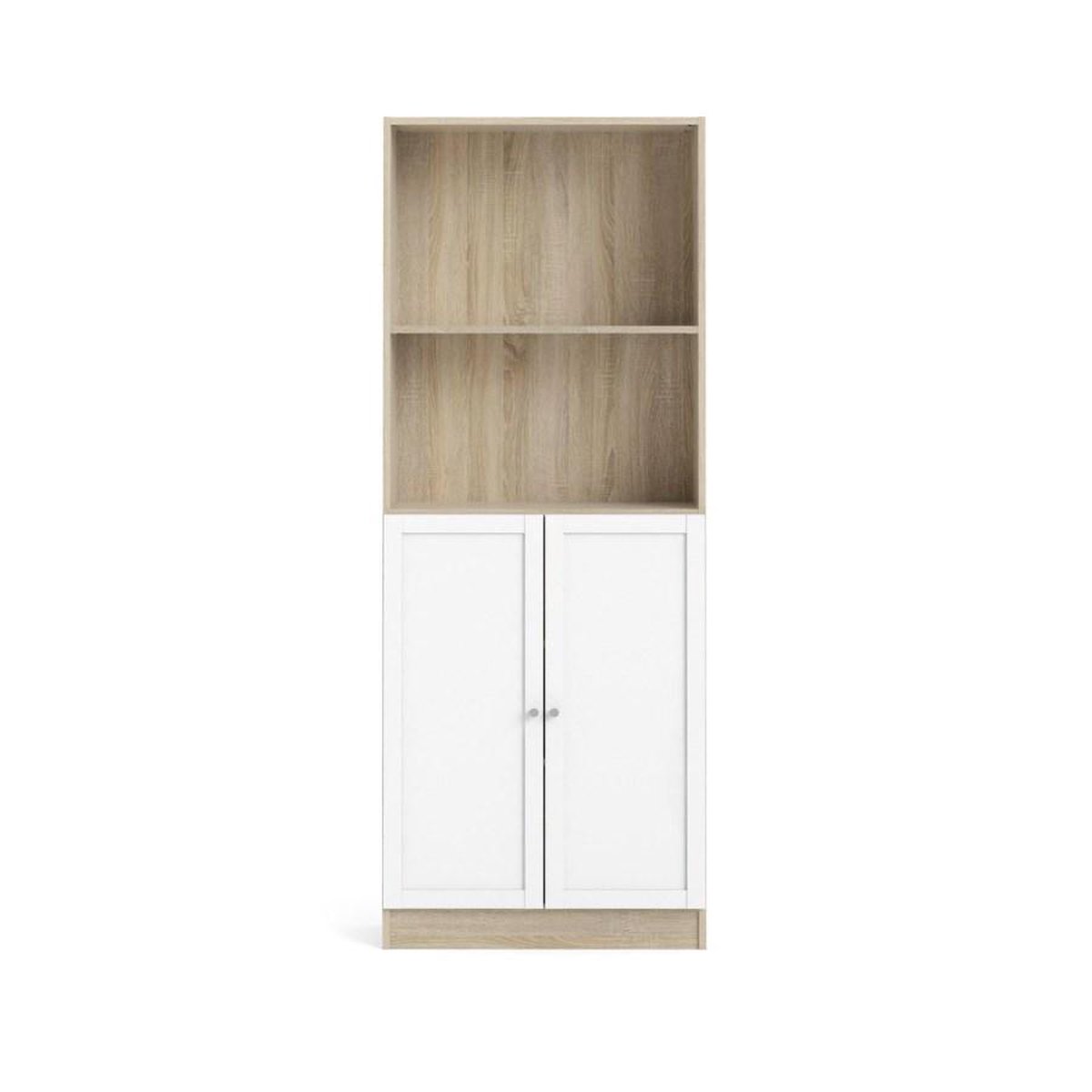 Base Wandkast 1 Plank En 2 Deuren Eiken Structuur Decor, Wit. - Geel