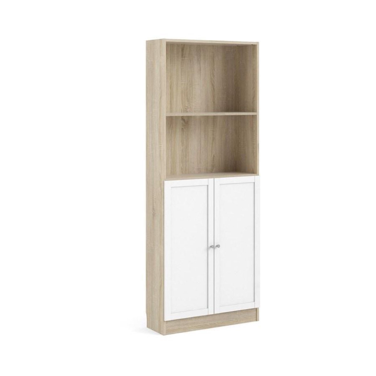 Base Wandkast 1 Plank En 2 Deuren Eiken Structuur Decor, Wit. - Geel