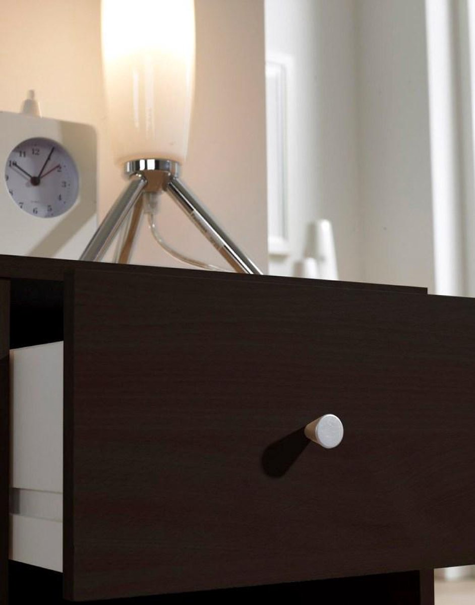 Maria Nachtkastje 1 Lade En 1 Vak Koffiekleurig. - Bruin