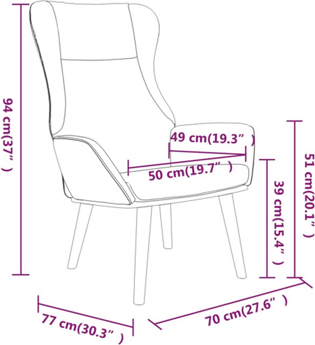 Vidaxl Relaxstoel Stof - Blauw
