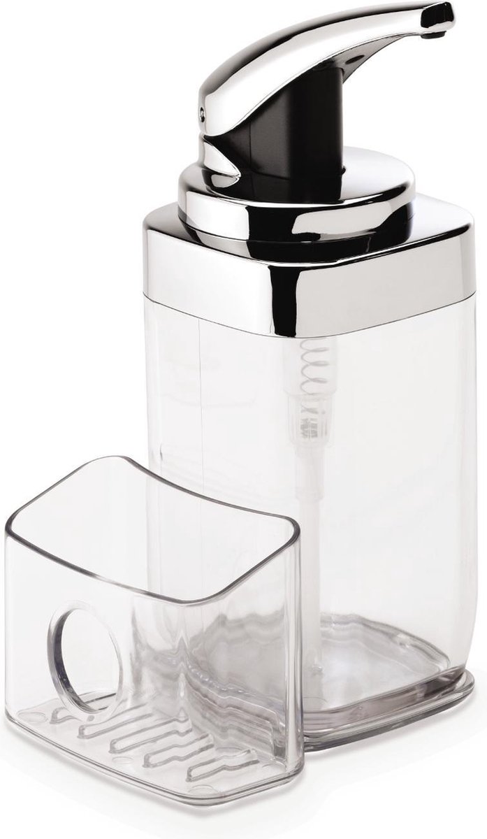 Simplehuman Zeepdispenser, Vierkant, 650 Ml, Met Rekje, Zilver - - Plata