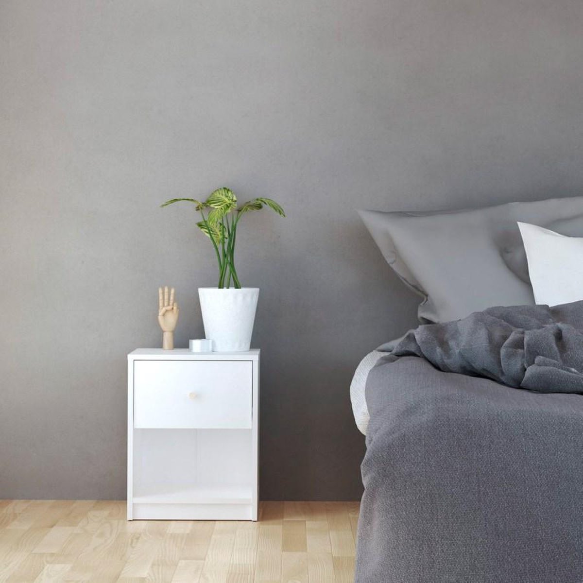 Maria Nachtkastje 1 Lade En 1 Vak Wit.