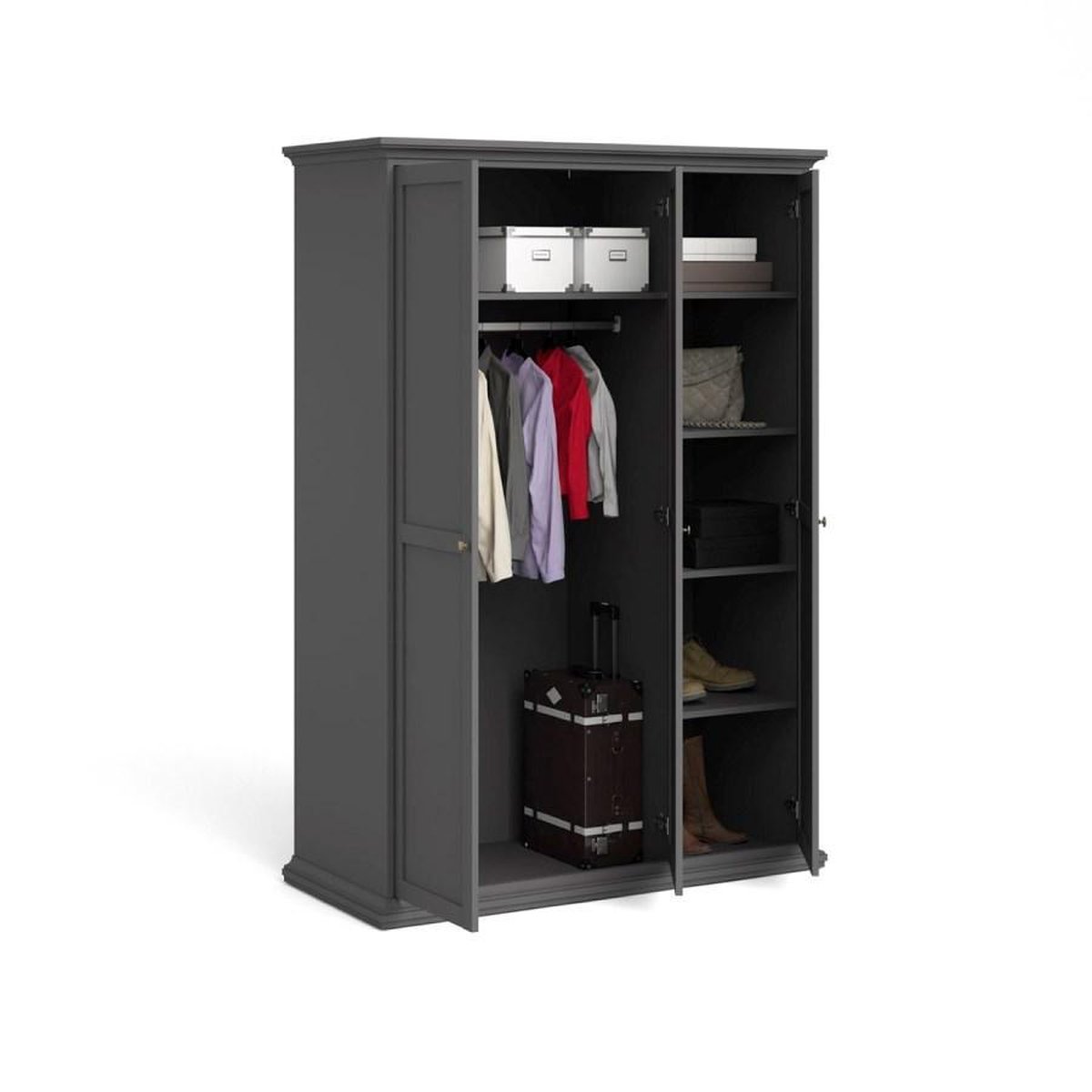 Venedig Kledingkast 3 Deuren Mat. - Grijs