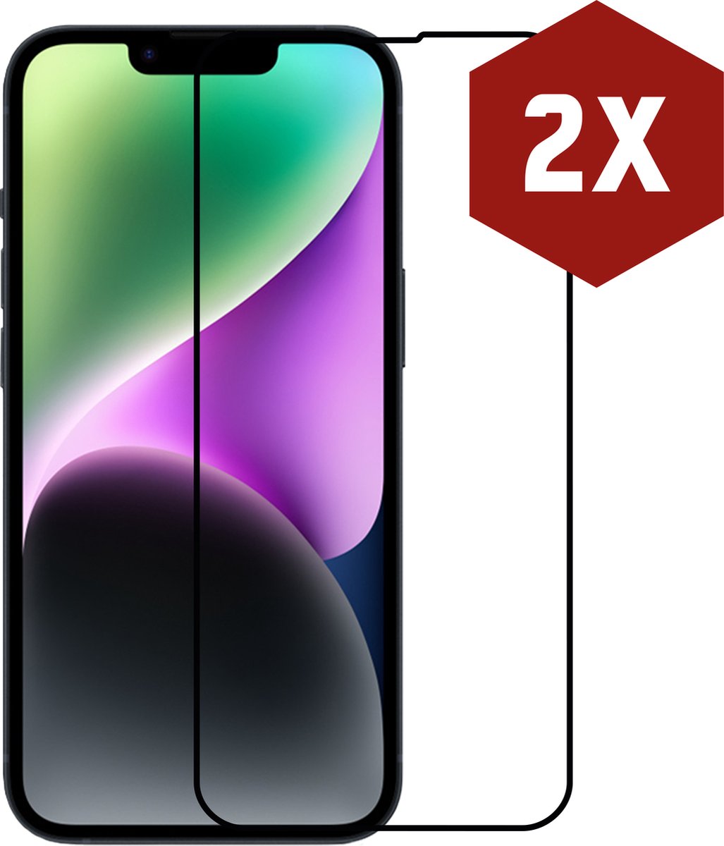 2-pack Kratoshield Iphone 14 Screenprotector - Glass - Full Cover 2.5d - Black