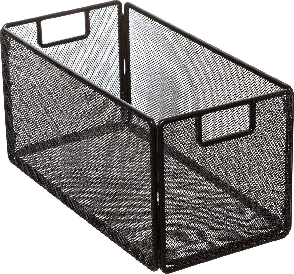 2x Stuks Opbergmand/kastmand 7 Liter Van Metaal/mesh 31 X 15 X 15 Cm - Opbergmanden - Zwart