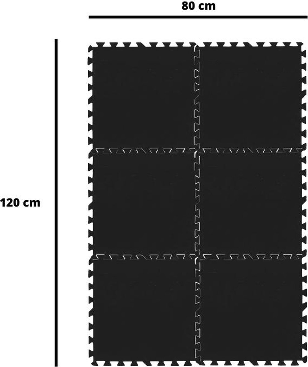 Huismerk 6x Foam Vloermat/zwembad Tegels 40 X 40 Cm - Speelkleden - Zwart