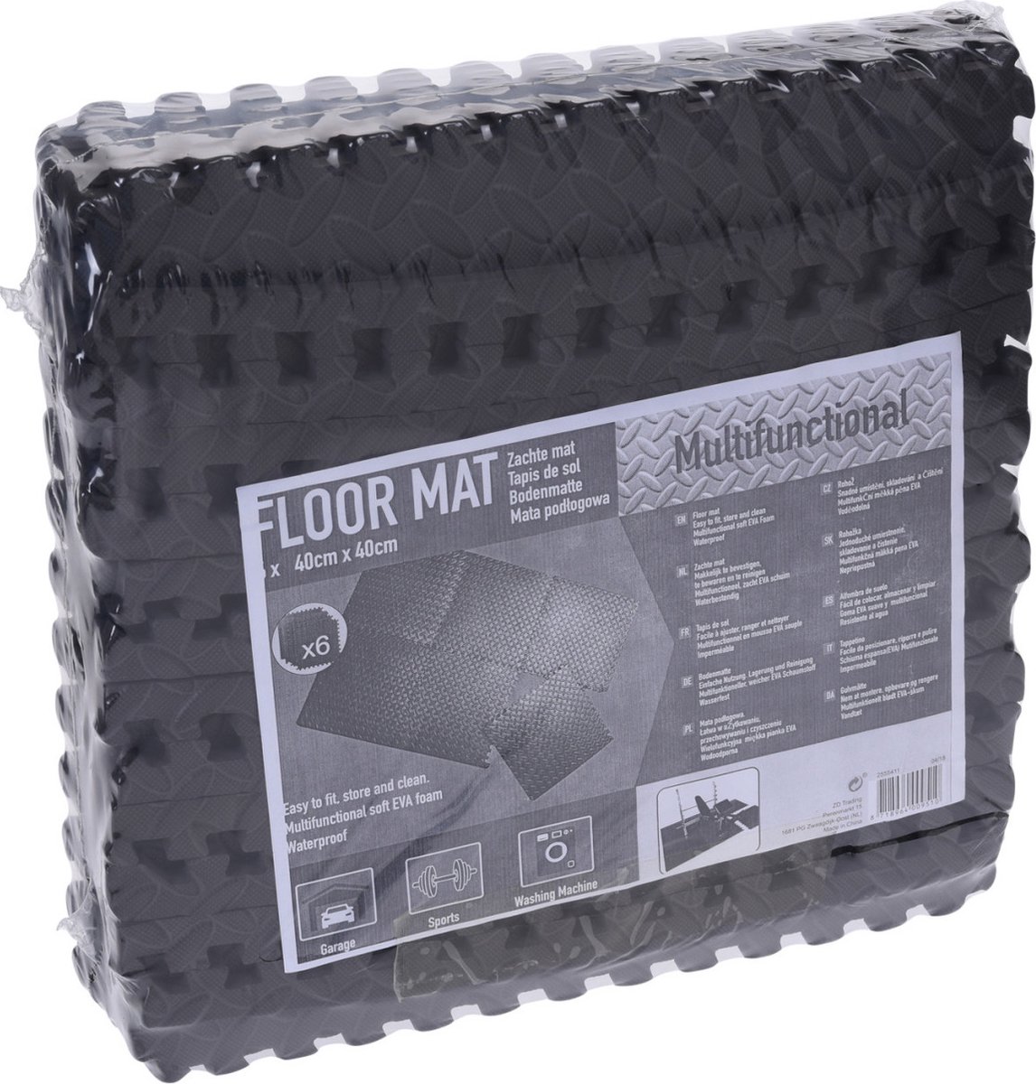 Huismerk 6x Foam Vloermat/zwembad Tegels 40 X 40 Cm - Speelkleden - Zwart