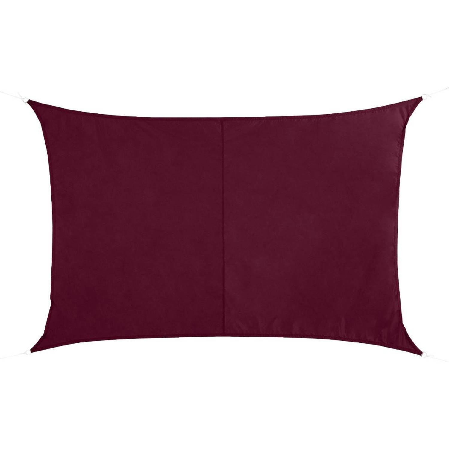 Polyester Schaduwdoek/zonnescherm Curacao Rechthoekig Bordeaux 3 X 4 Meter - Schaduwdoeken - Rood