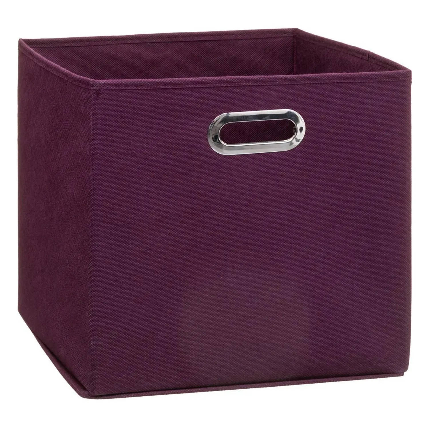 Opbergmand/kastmand 29 Liter Aubergine Linnen 31 X 31 X 31 Cm - Opbergmanden - Paars