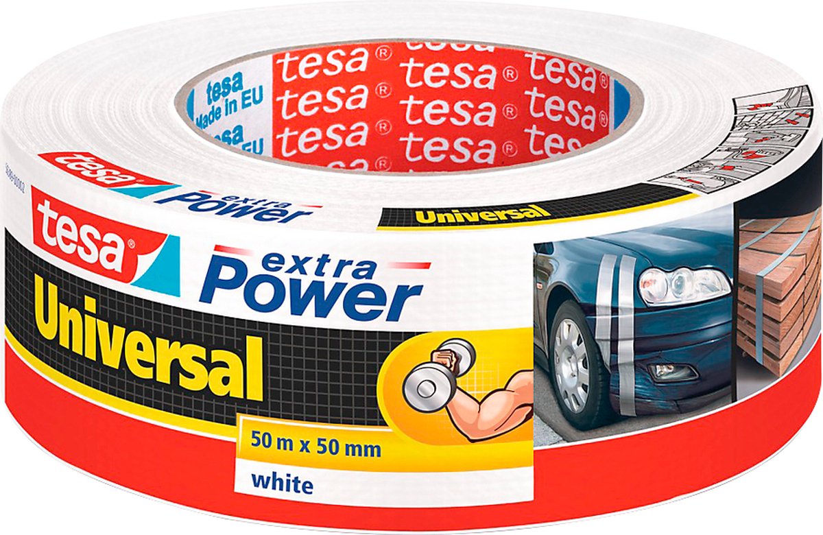 Tesa 56389-00002-06 56389-00002-06 Textieltape Extra Power (l x b) 50 m x 50 mm 50 m - Wit