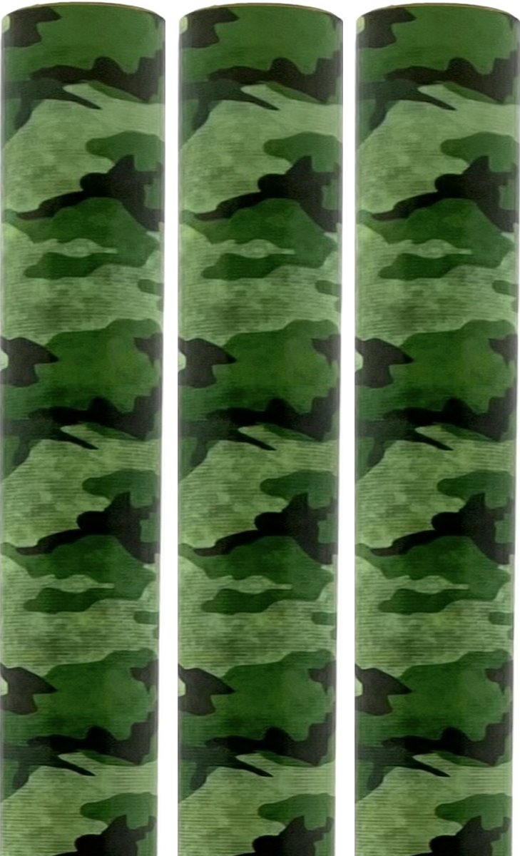 Benza Army Rollen Kaftpapier - Camouflage Groen - 200 X 70 Cm - 3 Stuks