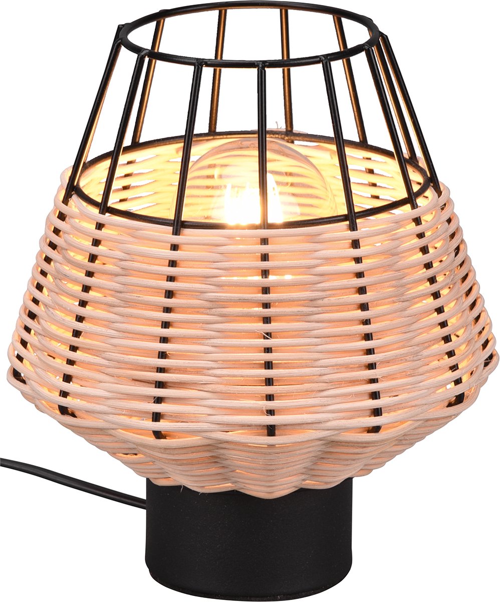 BES LED Led Tafellamp - Tafelverlichting - Trion Bera - E27 Fitting - Rond Aluminium - Bruin
