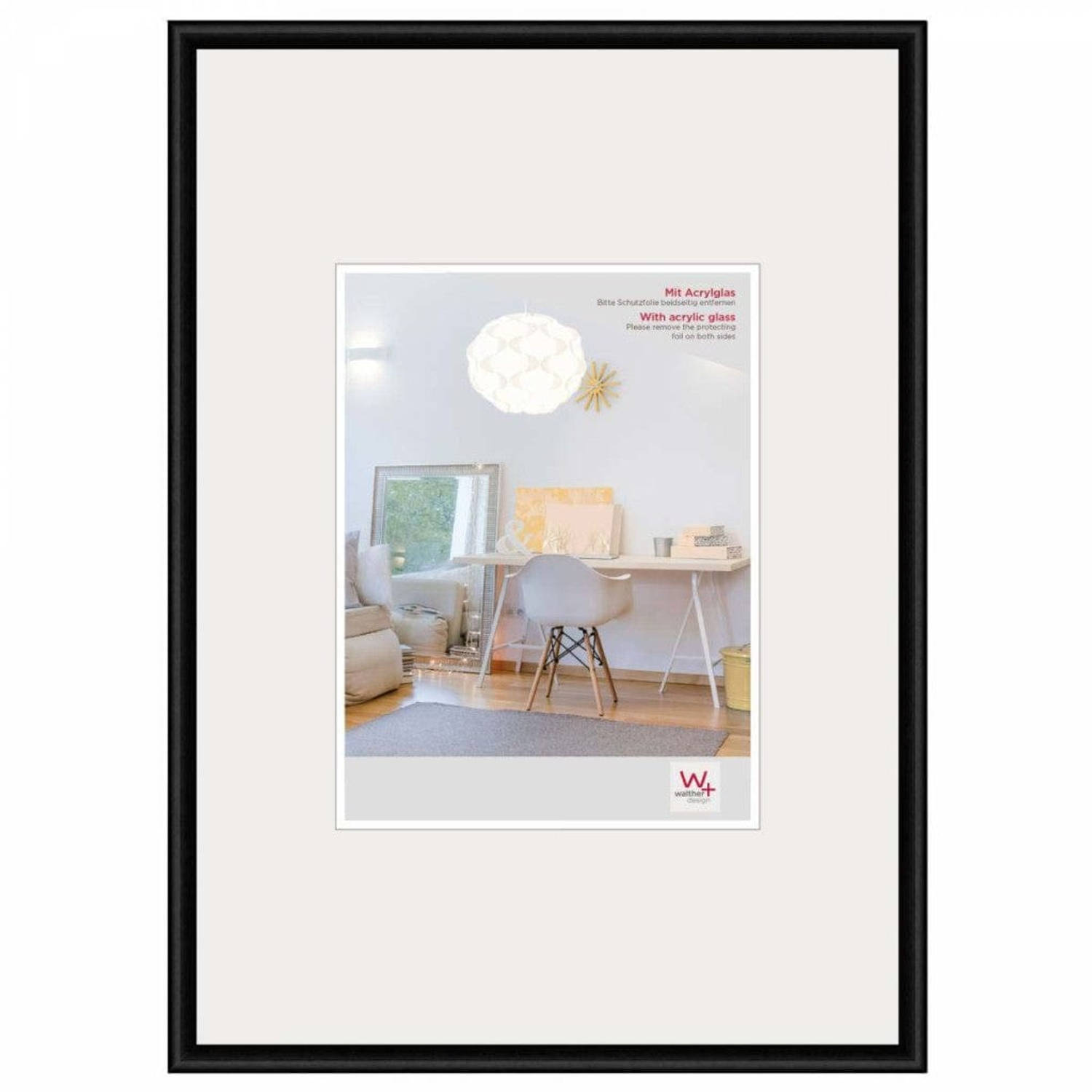 Walther Design New Lifestyle Kunststof Fotolijst 29,7x42cm A3 Acrylglas - Zwart