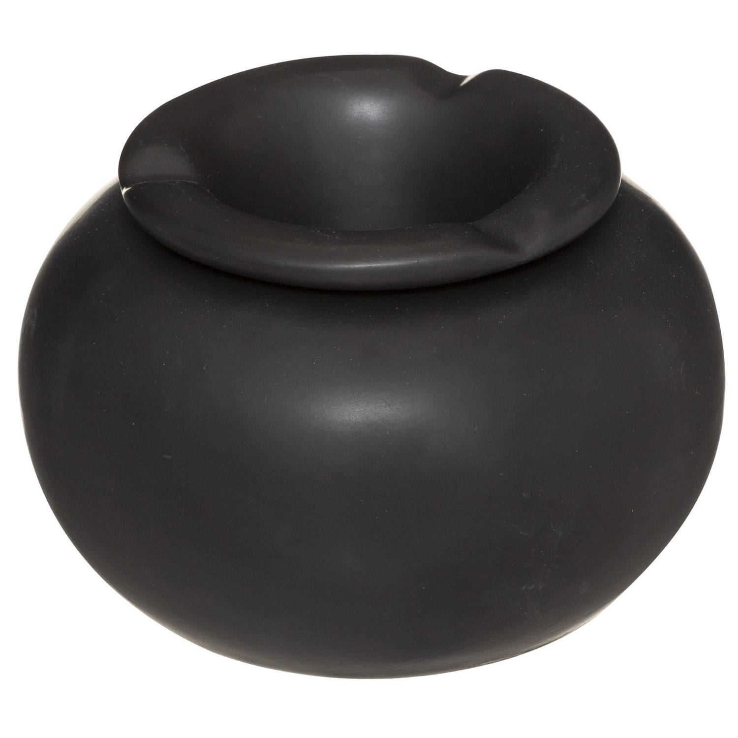 Terras Asbak/stormasbak Rond Keramiek 13 X 9 Cm - Asbakken - Zwart