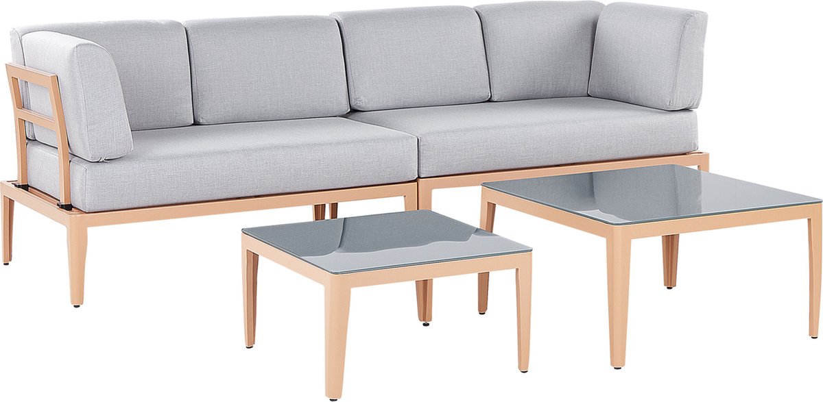 Beliani Rima Iii - Loungeset--aluminium, Polyester - Grijs