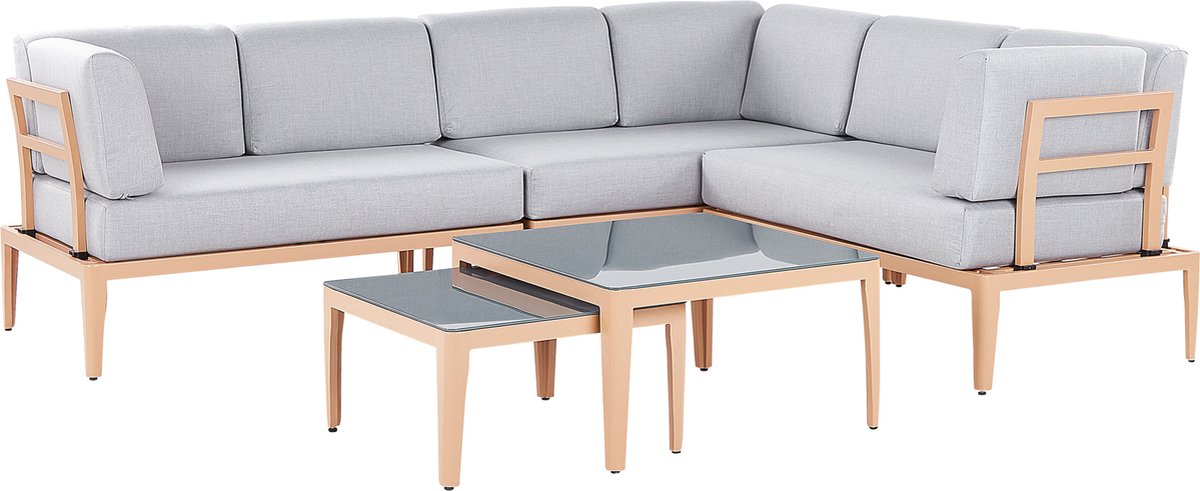 Beliani Rima Iii - Loungeset--aluminium, Polyester - Grijs