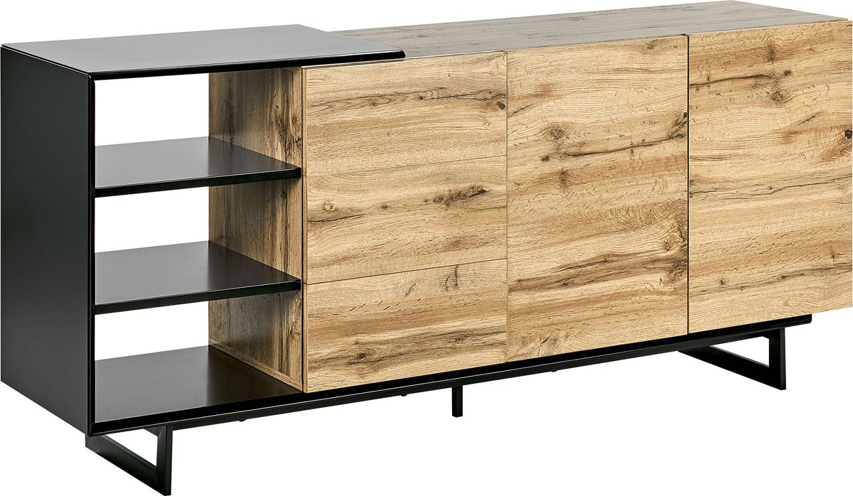 Beliani Fiora - Sideboard-lichte Houtkleur-mdf - Bruin