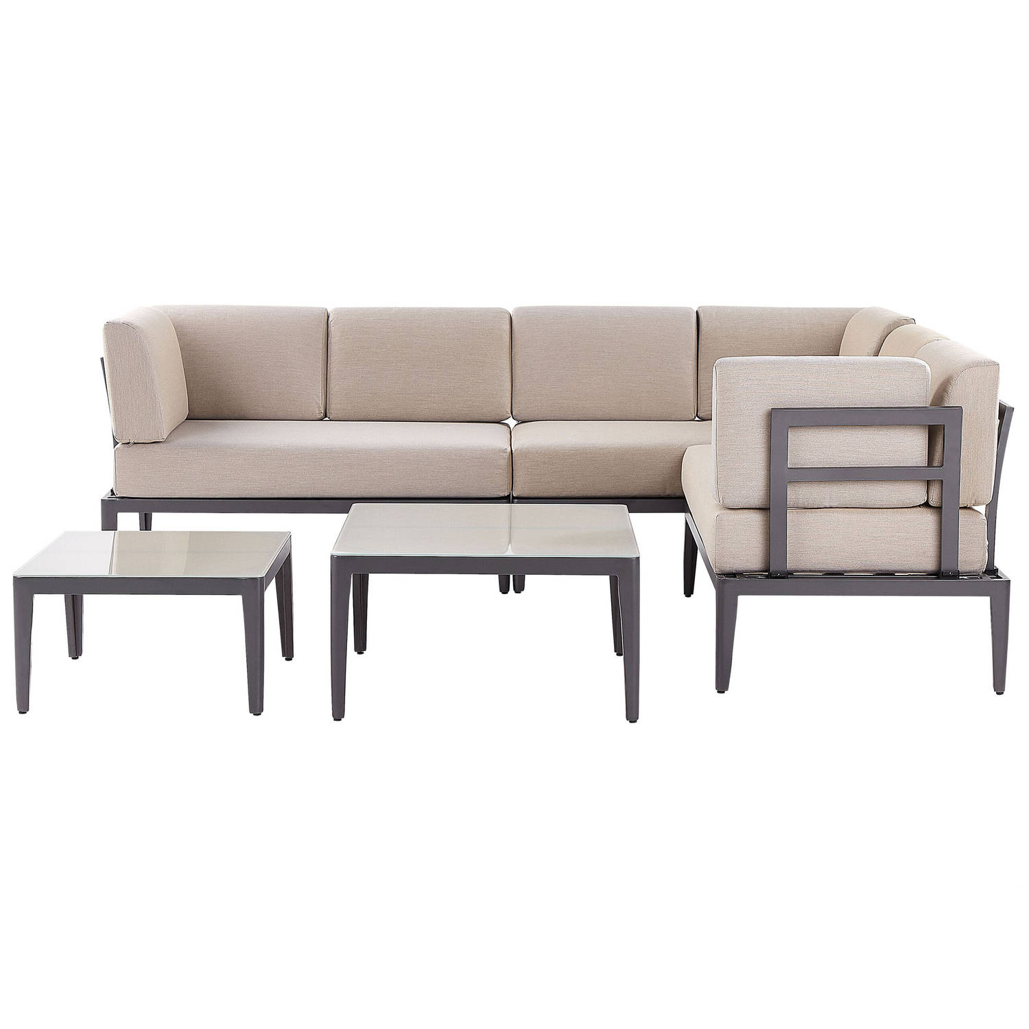 Beliani Rima Iii - Loungeset--aluminium, Polyester - Grijs