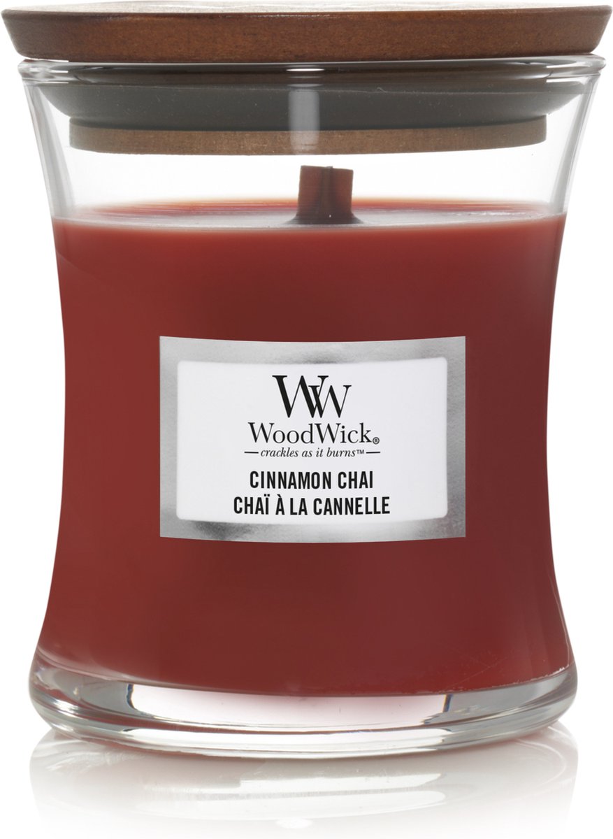 Woodwick Kaars Mini Cinnamon Chai - 8 Cm / ø 7 Cm - Rood