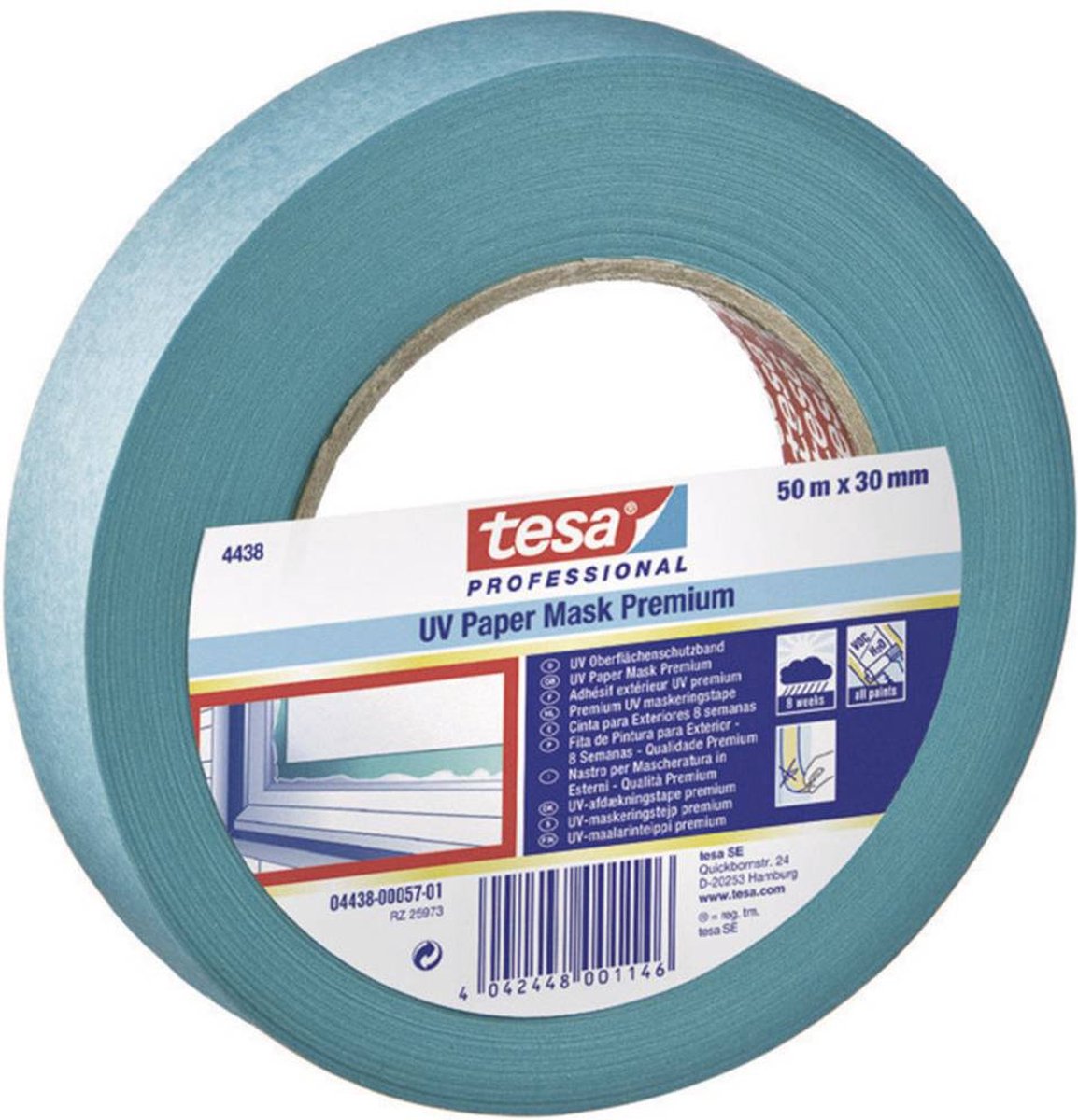 Tesa 4438-17-00 4438-17-00 Schilderstape (l x b) 50 m x 30 mm 50 m - Blauw