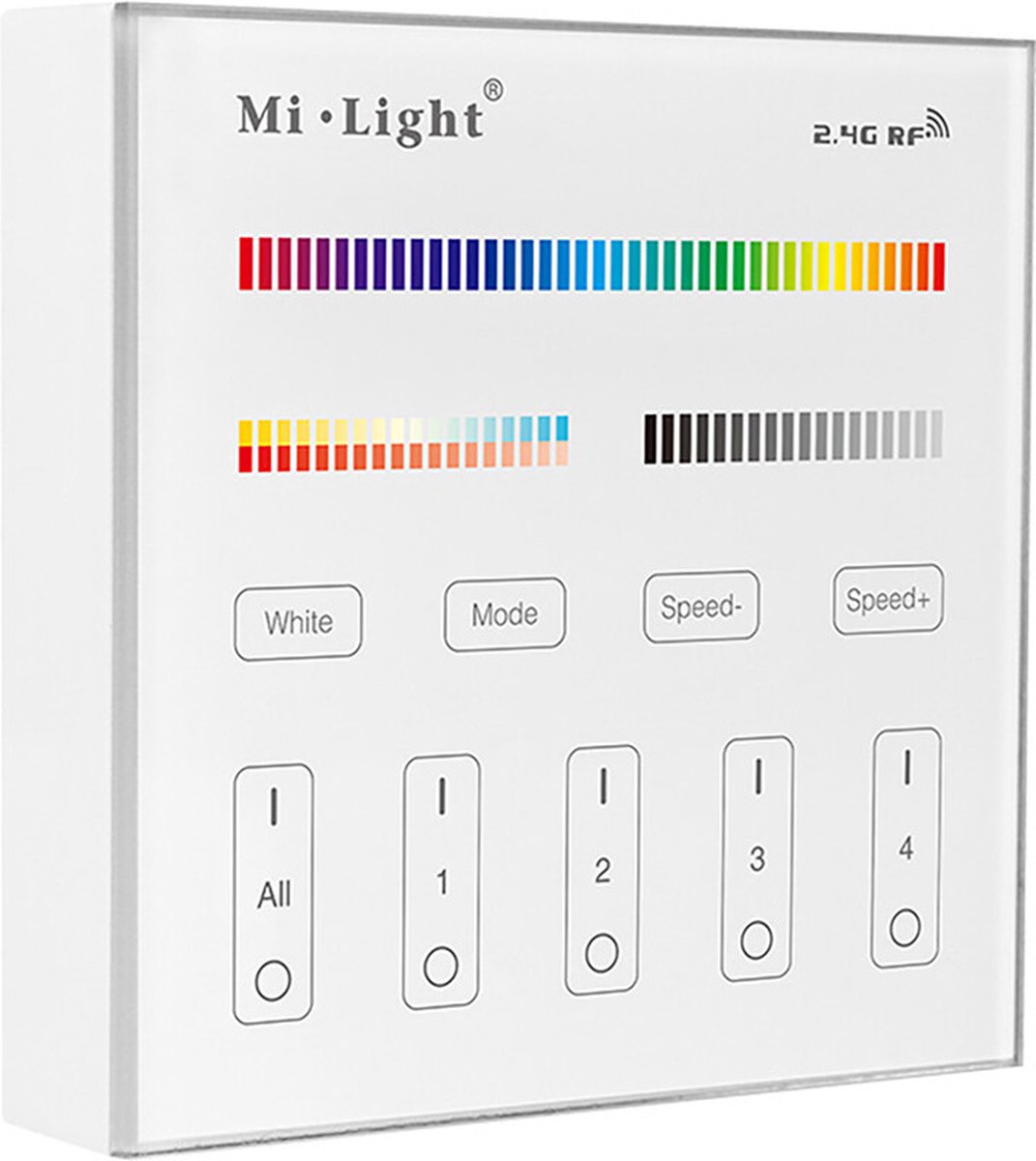 Mi-light Miboxer - Smart Touch Wandbediening - Rgb+cct - 4 Zone - Mat Wit