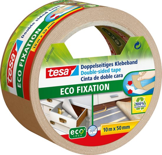 Tesa 56451 56451-00 Dubbelzijdige tape ECO FIXAtION (l x b) 10 m x 50 mm 10 m