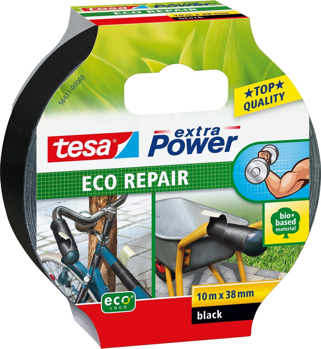 Tesa 56431 56431-00 Textieltape Extra Power ECOLOGO (l x b) 10 m x 38 mm 10 m - Zwart