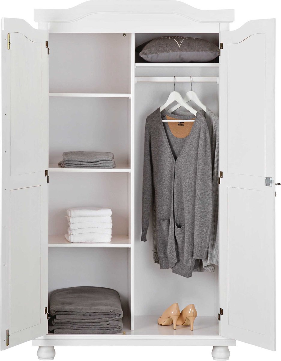 Kledingkast Hedda 2deurs Wit Grenen.