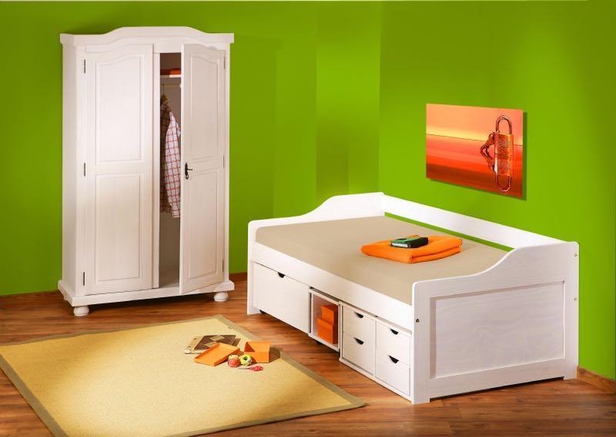 Kledingkast Hedda 2deurs Wit Grenen.