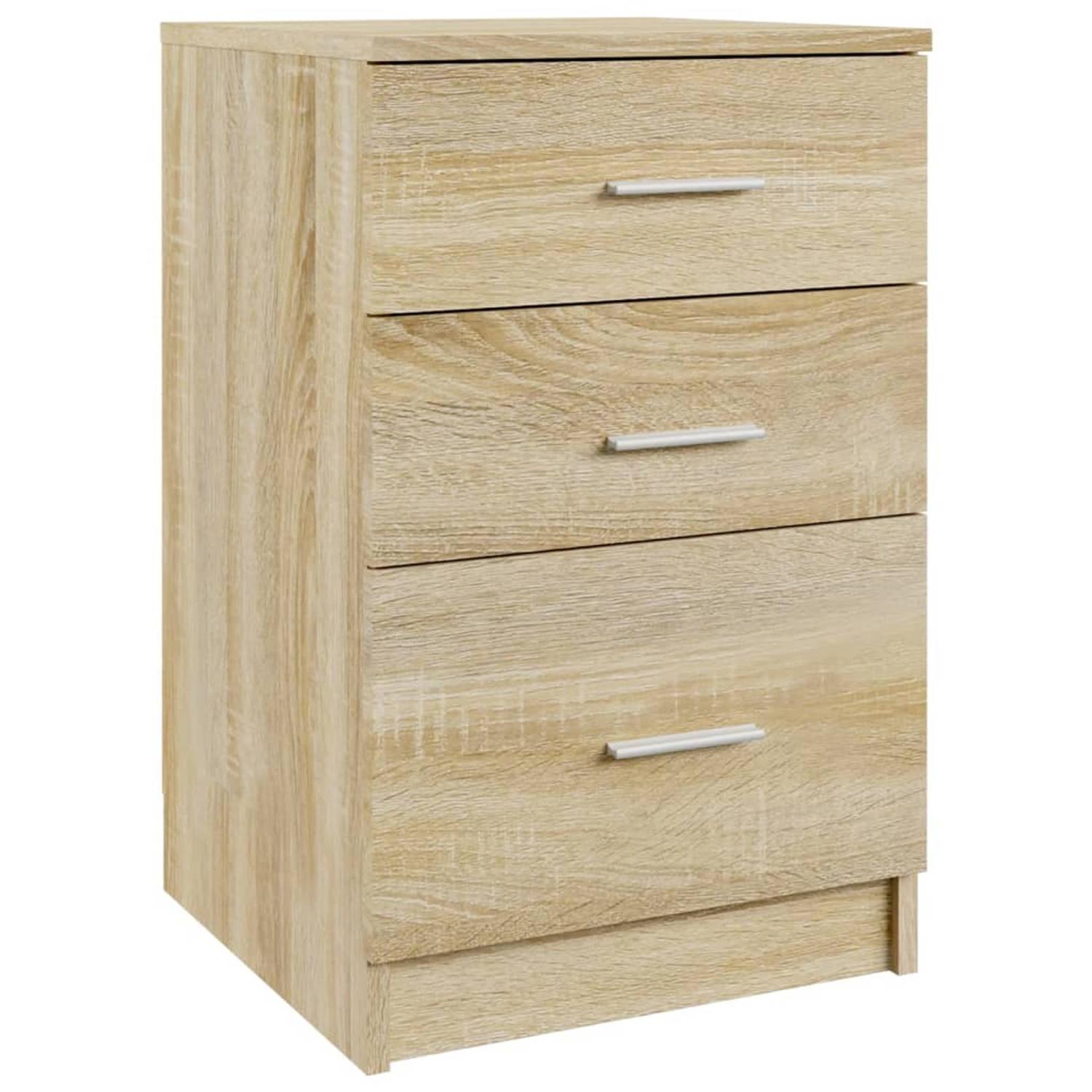 Vidaxl Nachtkastje 40x40x63 Cm Bewerkt Hout Sonoma Eikenkleurig - Bruin