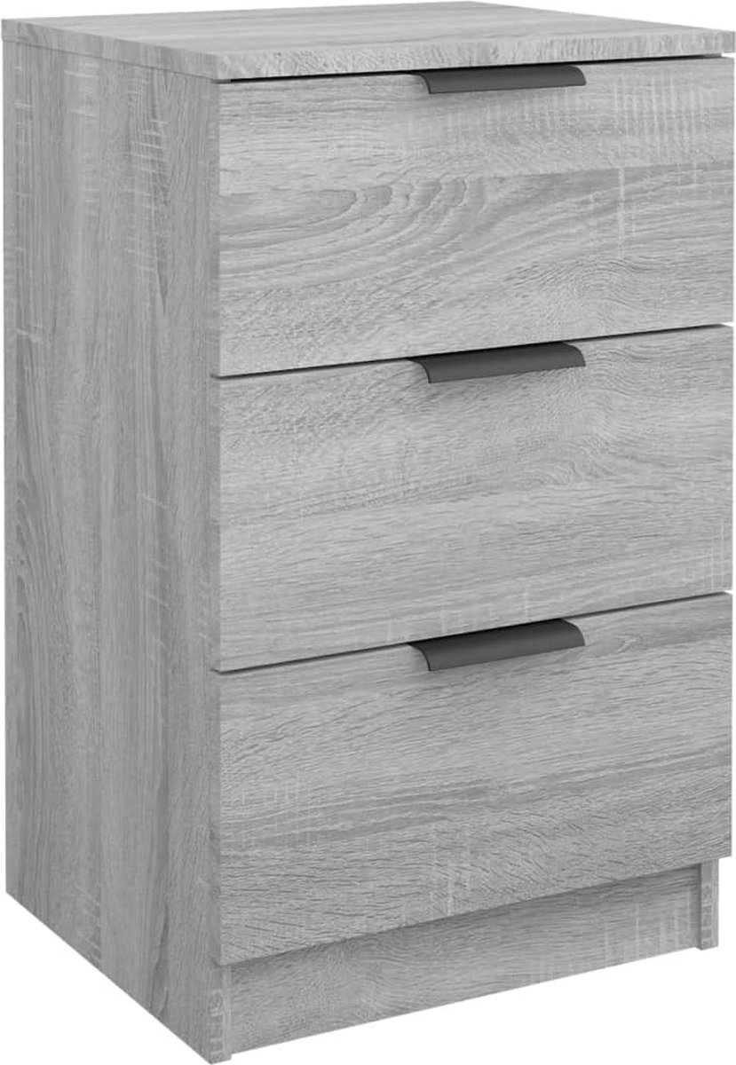 Vidaxl Nachtkastjes 2 St 40x36x65 Cm Sonoma Eikenkleurig - Grijs