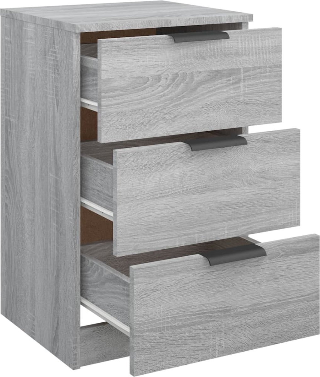 Vidaxl Nachtkastjes 2 St 40x36x65 Cm Sonoma Eikenkleurig - Grijs