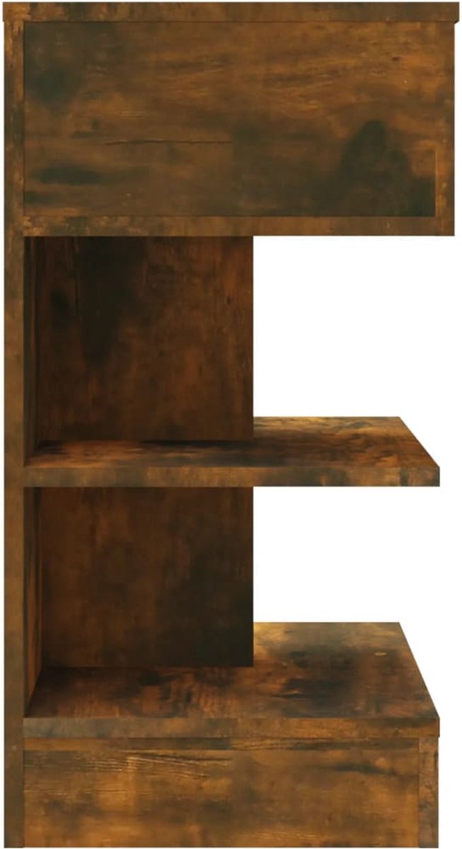 Vidaxl Nachtkastjes 2 St 40x35x65 Cm Bewerkt Hout Gerookt Eikenkleurig - Bruin