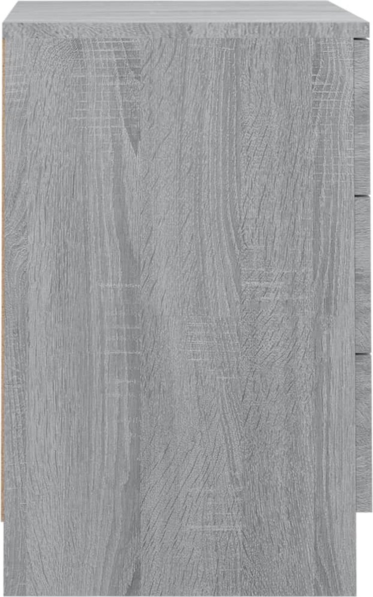Vidaxl Nachtkastje 38x35x56 Cm Bewerkt Hout Sonoma Eikenkleurig - Grijs